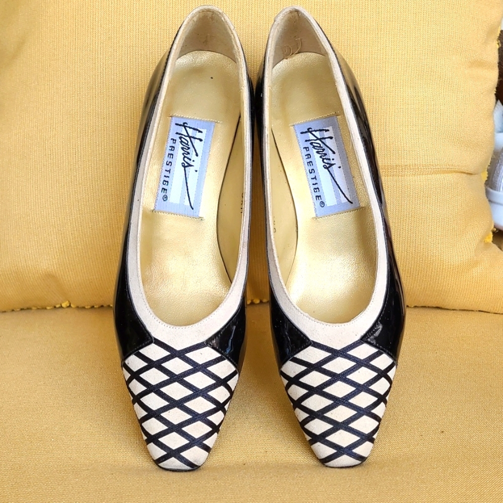 HARRIS BLACK AND BEIGE HIGH HEEL SHOES